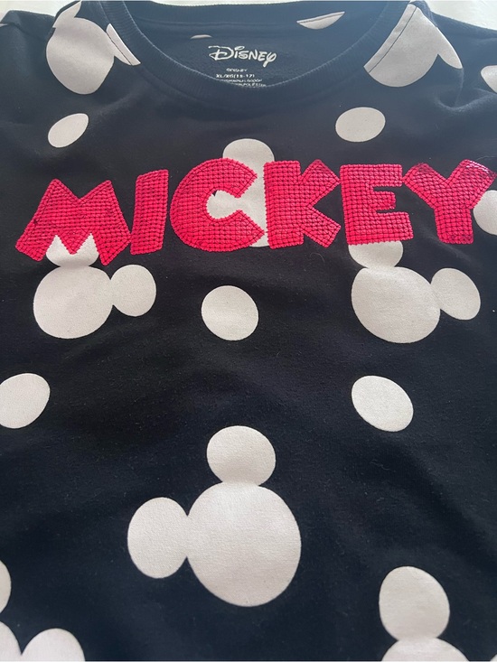 Disney Other - Disney Black Sweatshirt with White Mickey Polka Dots and Bright Red ‘MICKEY'